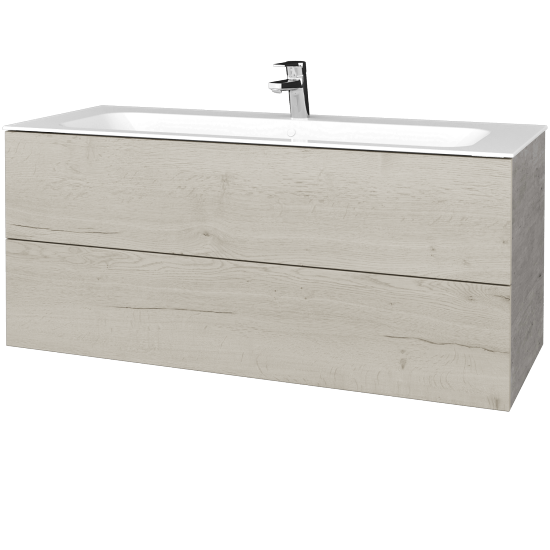 Waschtischunterschrank FLAT SZZ2 120 (Waschtisch Finion)  - D01 Beton - D28 Alberta