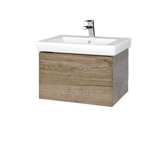 Waschtischunterschrank FLAT SZZ 60 (Waschtisch Subway 2.0)  - D01 Beton - D21 Tobacco