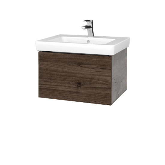 Waschtischunterschrank FLAT SZZ 60 (Waschtisch Subway 2.0)  - D01 Beton - D25 Teak