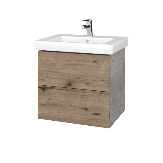 Waschtischunterschrank FLAT SZZ2 60 (Waschtisch Subway 2.0)  - D01 Beton - D23 Herkules