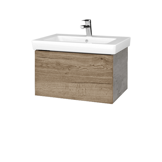 Wastischunterschrank FLAT SZZ 65 (Waschtisch Subway 2.0)  - D01 Beton - D21 Tobacco