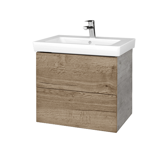 Waschtischunterschrank FLAT SZZ2 65 (Waschtisch Subway 2.0)  - D01 Beton - D21 Tobacco