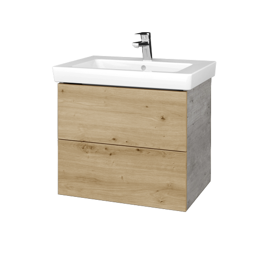 Waschtischunterschrank FLAT SZZ2 65 (Waschtisch Subway 2.0)  - D01 Beton - D22 Caramel