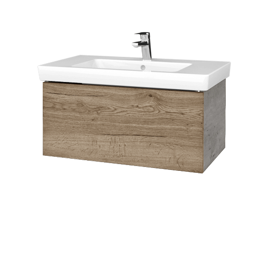 Waschtischunterschrank FLAT SZZ 80 (Waschtisch Subway 2.0)  - D01 Beton - D21 Tobacco