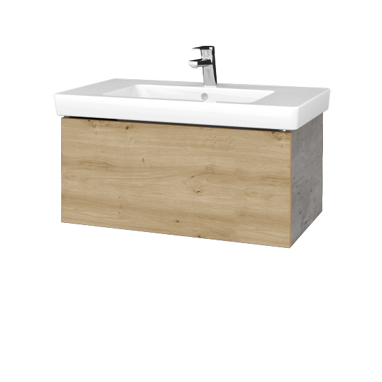 Waschtischunterschrank FLAT SZZ 80 (Waschtisch Subway 2.0)  - D01 Beton - D22 Caramel