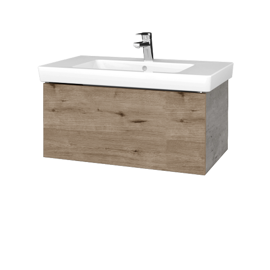Waschtischunterschrank FLAT SZZ 80 (Waschtisch Subway 2.0)  - D01 Beton - D23 Herkules