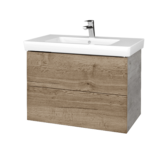 Waschtischunterschrank FLAT SZZ2 80 (Waschtisch Subway 2.0)  - D01 Beton - D21 Tobacco