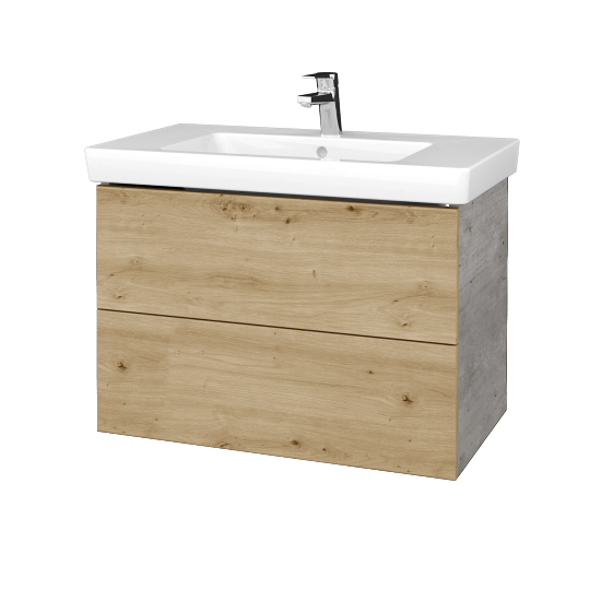 Waschtischunterschrank FLAT SZZ2 80 (Waschtisch Subway 2.0)  - D01 Beton - D22 Caramel