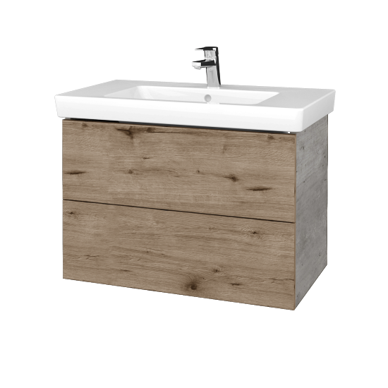 Waschtischunterschrank FLAT SZZ2 80 (Waschtisch Subway 2.0)  - D01 Beton - D23 Herkules