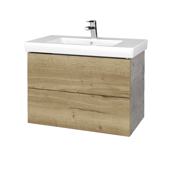 Waschtischunterschrank FLAT SZZ2 80 (Waschtisch Subway 2.0)  - D01 Beton - D26 Ontario