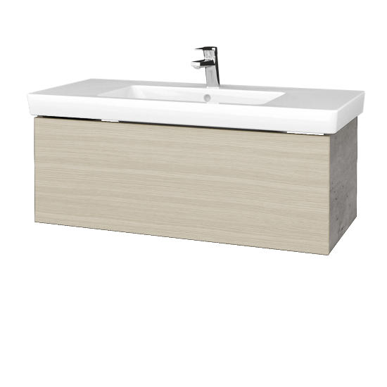 Waschtischunterschrank FLAT SSZ 100 (Waschtisch Subway 2.0)  - D01 Beton - D04 Eiche