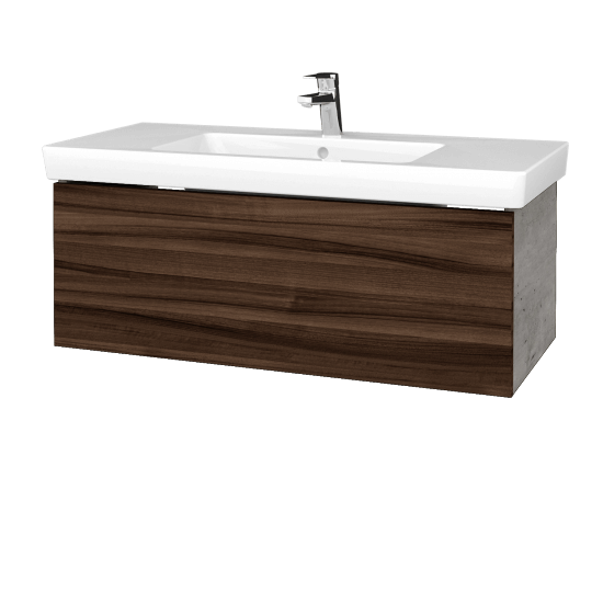 Waschtischunterschrank FLAT SSZ 100 (Waschtisch Subway 2.0)  - D01 Beton - D06 Nussbaum