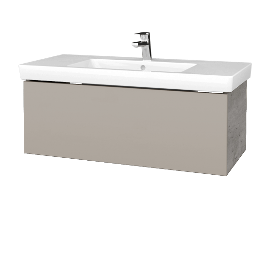 Waschtischunterschrank FLAT SSZ 100 (Waschtisch Subway 2.0)  - D01 Beton - N07 Stone