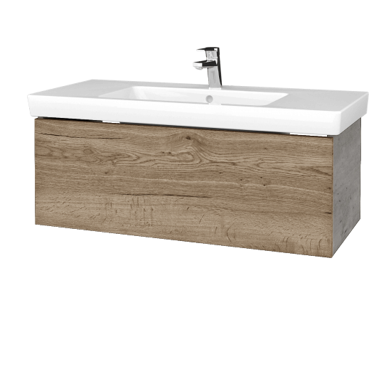 Waschtischunterschrank FLAT SSZ 100 (Waschtisch Subway 2.0)  - D01 Beton - D21 Tobacco