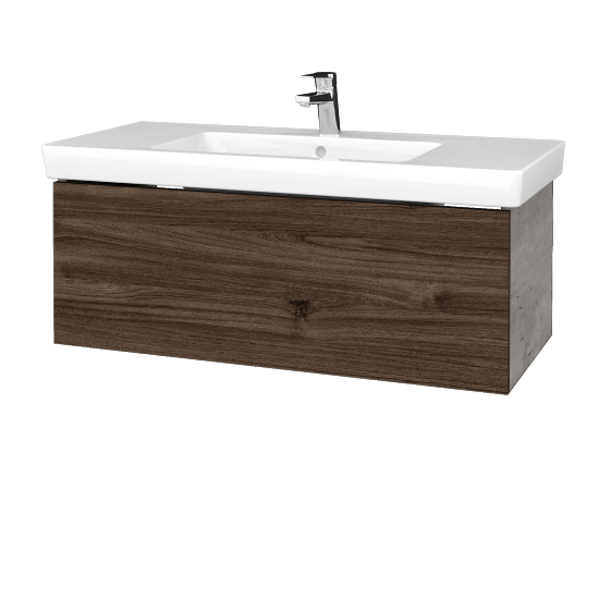 Waschtischunterschrank FLAT SSZ 100 (Waschtisch Subway 2.0)  - D01 Beton - D25 Teak