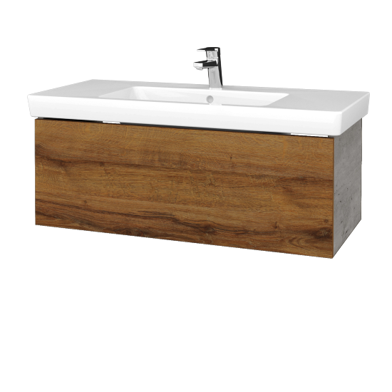 Waschtischunterschrank FLAT SSZ 100 (Waschtisch Subway 2.0)  - D01 Beton - D27 Cognac