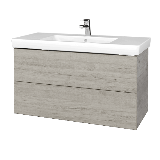 Waschtischunterschrank FLAT SZZ2 100 (Waschtisch Subway 2.0)  - D01 Beton - D05 Oregon