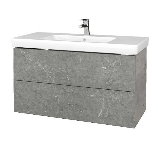 Waschtischunterschrank FLAT SZZ2 100 (Waschtisch Subway 2.0)  - D01 Beton - D20 Galaxy