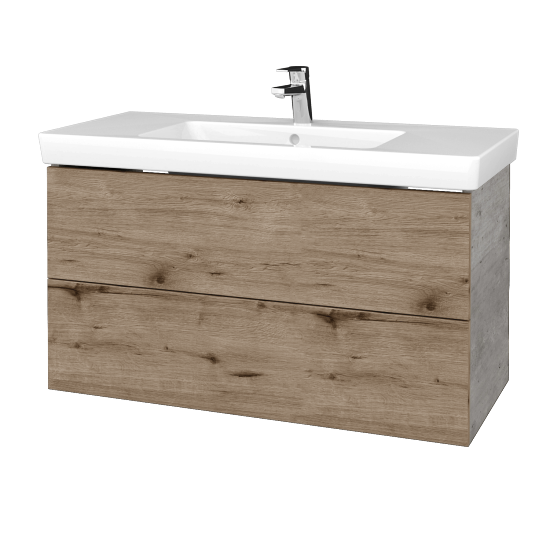 Waschtischunterschrank FLAT SZZ2 100 (Waschtisch Subway 2.0)  - D01 Beton - D23 Herkules