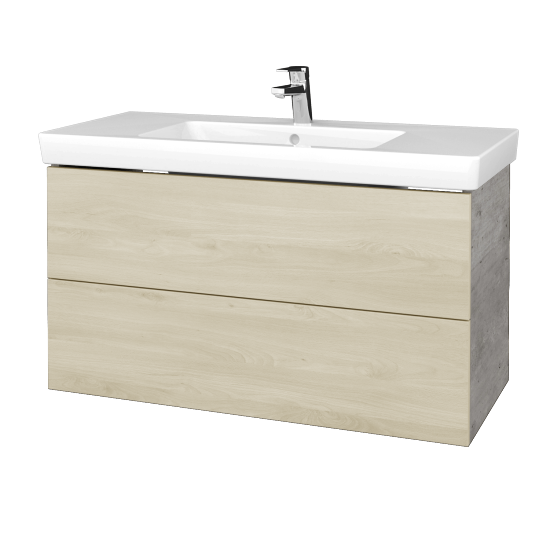 Waschtischunterschrank FLAT SZZ2 100 (Waschtisch Subway 2.0)  - D01 Beton - D24 Ohio