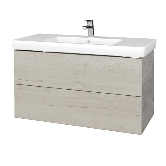 Waschtischunterschrank FLAT SZZ2 100 (Waschtisch Subway 2.0)  - D01 Beton - D28 Alberta