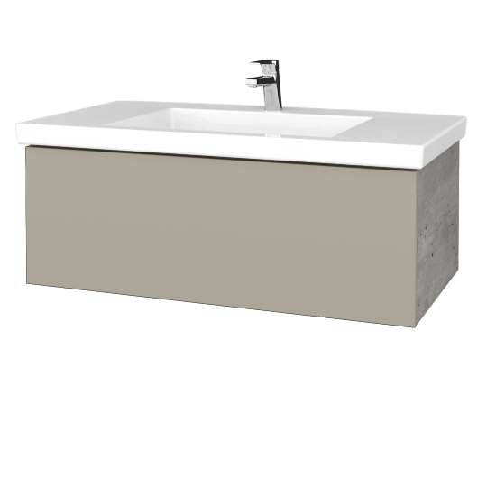 Kúpeľňová skrinka VARIANTE SZZ 100 pre umývadlo Metric - D01 Betón - L04 Béžová vysoký lesk