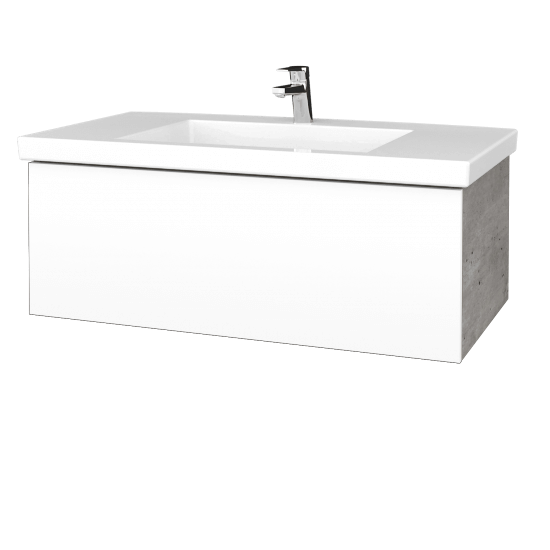 Kúpeľňová skrinka VARIANTE SZZ 100 pre umývadlo Metric - D01 Betón - M01 Biela mat