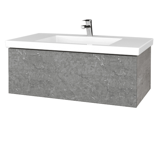 Waschtischunterschrank FLAT SZZ 100 (Waschtisch Metric)  - D01 Beton - D20 Galaxy