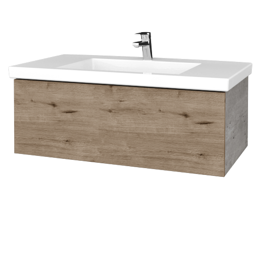 Waschtischunterschrank FLAT SZZ 100 (Waschtisch Metric)  - D01 Beton - D23 Herkules