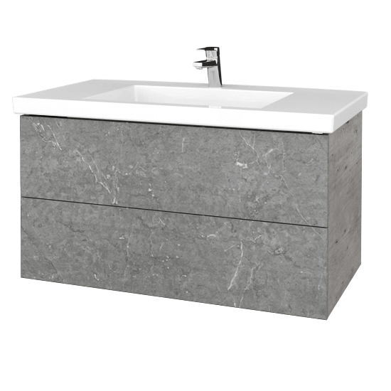 Waschtischunterschrank FLAT SZZ2 100 (Waschtisch Metric)  - D01 Beton - D20 Galaxy