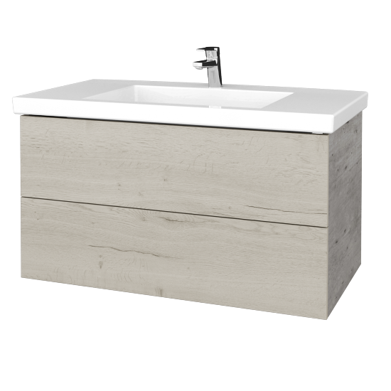 Waschtischunterschrank FLAT SZZ2 100 (Waschtisch Metric)  - D01 Beton - D28 Alberta