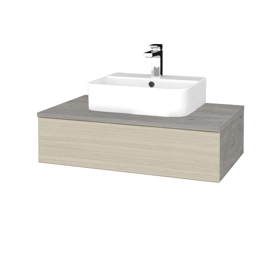 Waschtischunterschrank JOCKAM SZZ 80 (Waschtisch Joy 3)  - D01 Beton - D04 Eiche - Nein