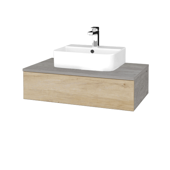 Waschtischunterschrank JOCKAM SZZ 80 (Waschtisch Joy 3)  - D01 Beton - D15 Eiche Nebraska - Nein