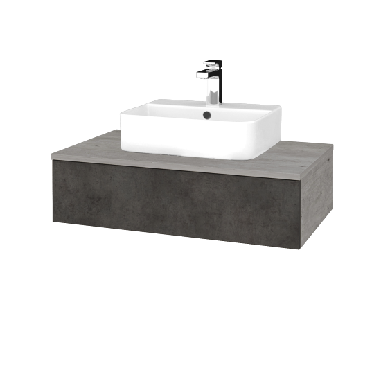 Waschtischunterschrank JOCKAM SZZ 80 (Waschtisch Joy 3)  - D01 Beton - D16 Dark Beton - Nein