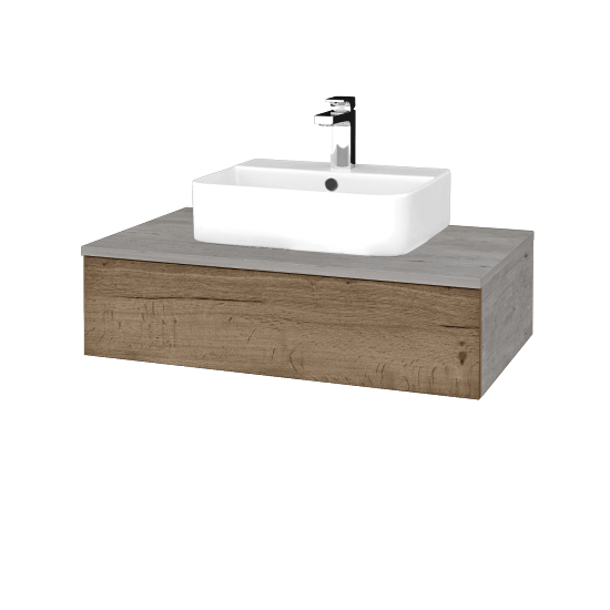 Waschtischunterschrank JOCKAM SZZ 80 (Waschtisch Joy 3)  - D01 Beton - D21 Tobacco - Nein