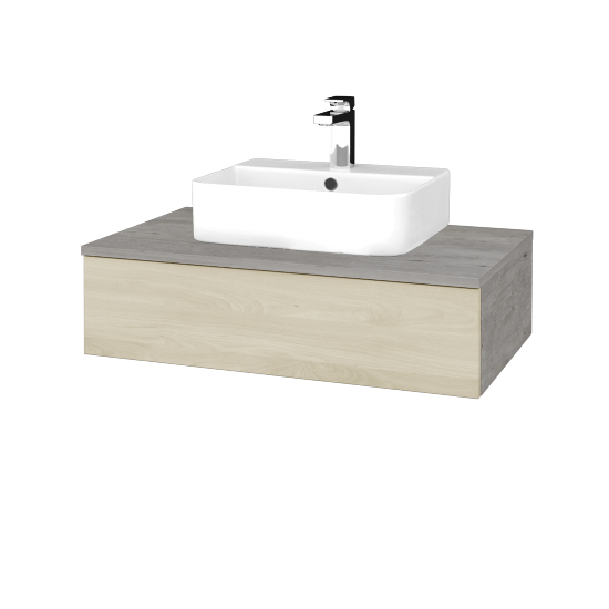 Waschtischunterschrank JOCKAM SZZ 80 (Waschtisch Joy 3)  - D01 Beton - D24 Ohio - Nein