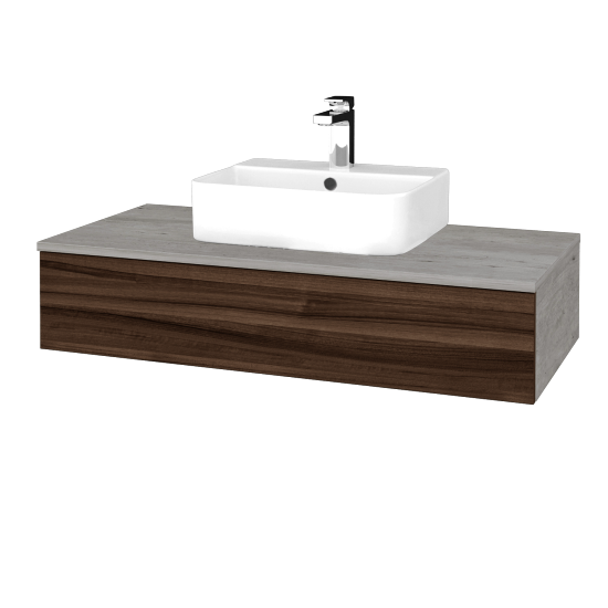 Waschtischunterschrank JOCKAM SZZ 100 (Waschtisch Joy 3)  - D01 Beton - D06 Nussbaum - Nein