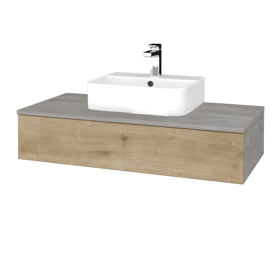 Waschtischunterschrank JOCKAM SZZ 100 (Waschtisch Joy 3)  - D01 Beton - D09 Eiche Arlington - Nein