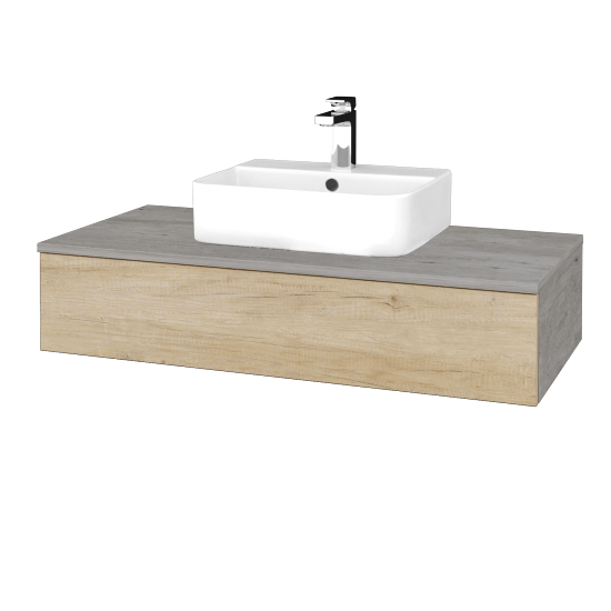 Waschtischunterschrank JOCKAM SZZ 100 (Waschtisch Joy 3)  - D01 Beton - D15 Eiche Nebraska - Nein