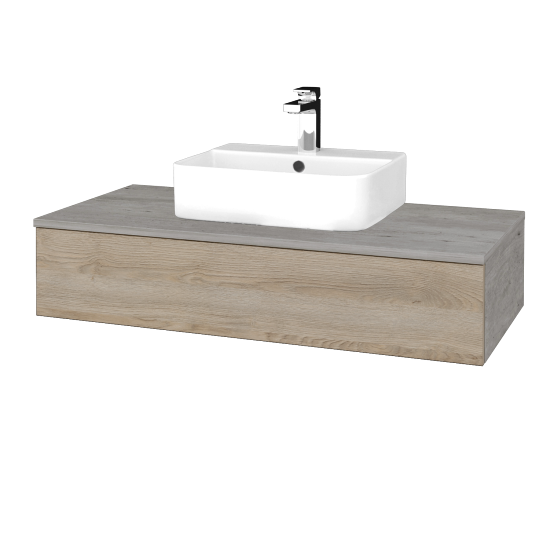 Waschtischunterschrank JOCKAM SZZ 100 (Waschtisch Joy 3)  - D01 Beton - D17 Eiche Colorado - Nein