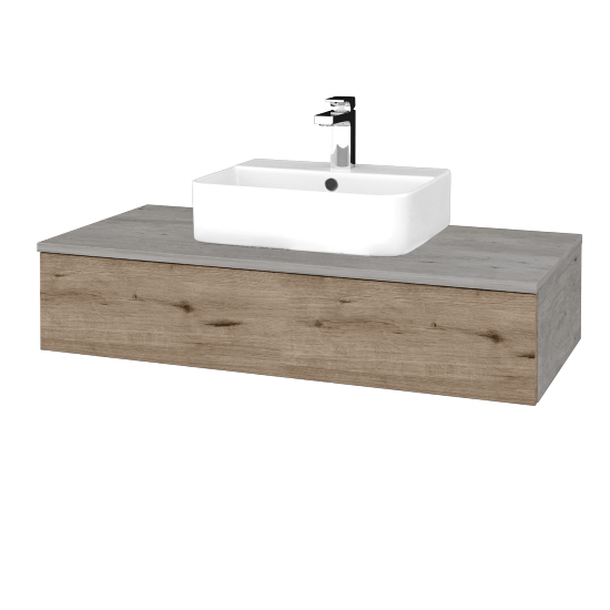 Waschtischunterschrank JOCKAM SZZ 100 (Waschtisch Joy 3)  - D01 Beton - D23 Eiche Herkules - Nein