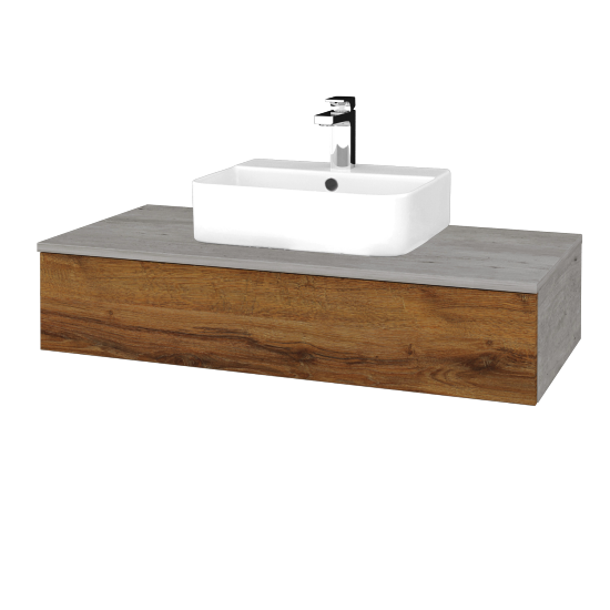 Waschtischunterschrank JOCKAM SZZ 100 (Waschtisch Joy 3)  - D01 Beton - D27 Cognac - Nein