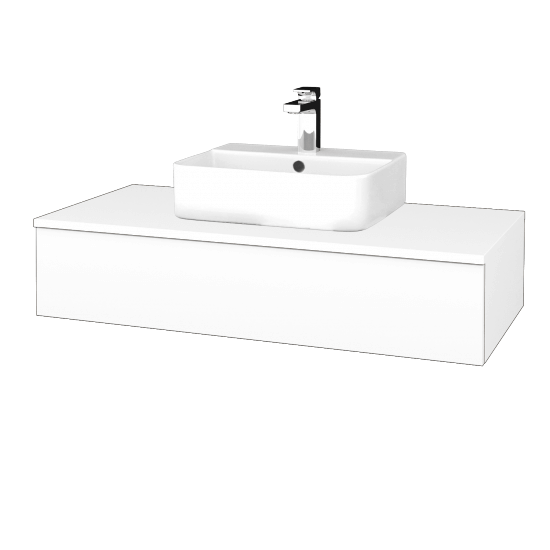 Waschtischunterschrank JOCKAM SZZ 100 (Waschtisch Joy 3)  - N01 Weiß Hochglanz - L01 Weiß Lack Hochglanz