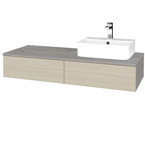 Waschtischunterschrank JOCKAM SZZ2 120 (Waschtisch Joy 3)  - D01 Beton - D04 Eiche - Links - Nein