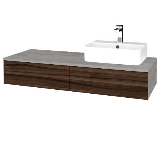 Waschtischunterschrank JOCKAM SZZ2 120 (Waschtisch Joy 3)  - D01 Beton - D06 Nussbaum - Links - Nein