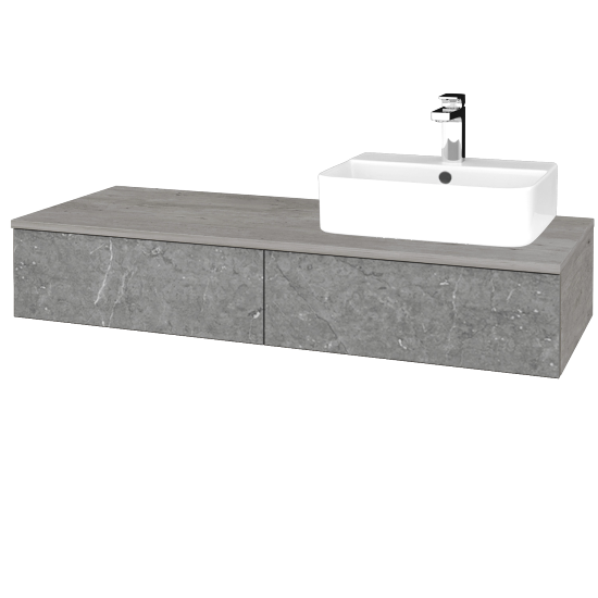 Waschtischunterschrank JOCKAM SZZ2 120 (Waschtisch Joy 3)  - D01 Beton - D20 Galaxy - Links - Nein