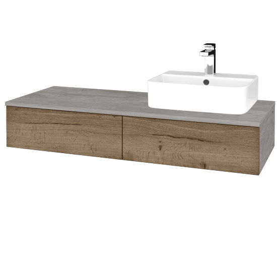 Waschtischunterschrank JOCKAM SZZ2 120 (Waschtisch Joy 3)  - D01 Beton - D21 Tobacco - Links - Nein