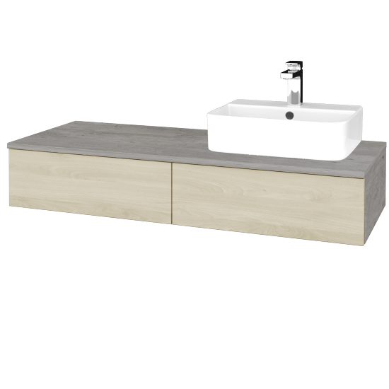 Waschtischunterschrank JOCKAM SZZ2 120 (Waschtisch Joy 3)  - D01 Beton - D24 Ohio - Links - Nein