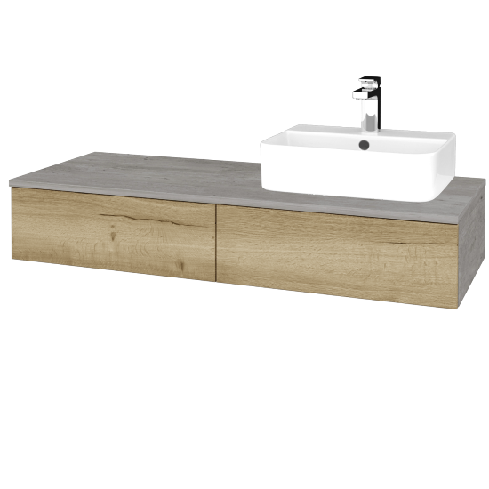 Waschtischunterschrank JOCKAM SZZ2 120 (Waschtisch Joy 3)  - D01 Beton - D26 Ontario - Links - Nein