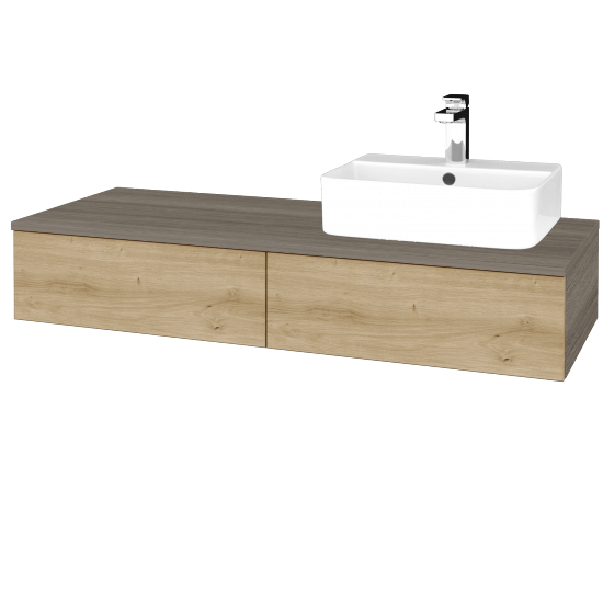 Waschtischunterschrank JOCKAM SZZ2 120 (Waschtisch Joy 3)  - D03 Cafe - D22 Caramel - Links - Nein